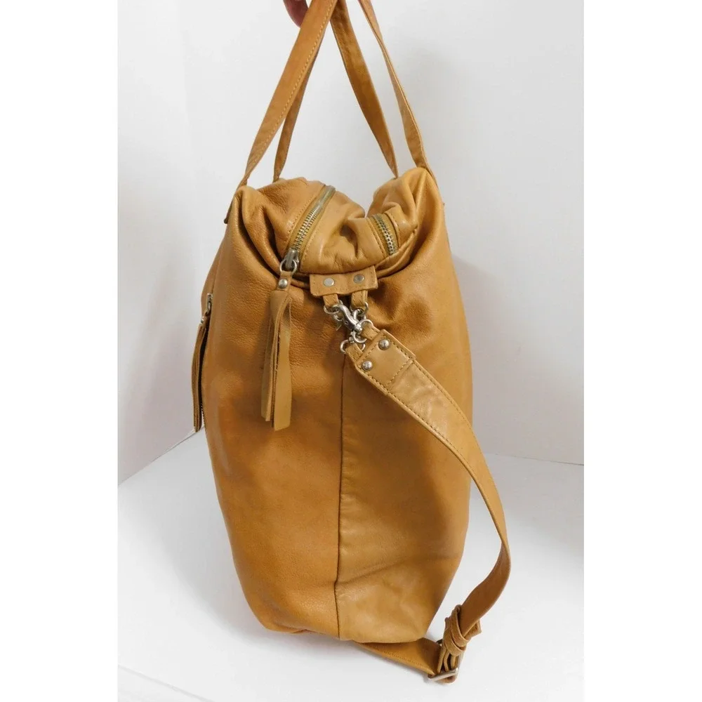 LUMI Large Shopping Tote Bag Women's Tan‎ Leather